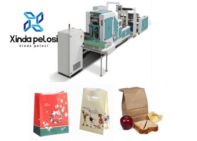 China 3phase Adjustable Square Bottom Paper Bag Making Machine With Handle D Cut for sale