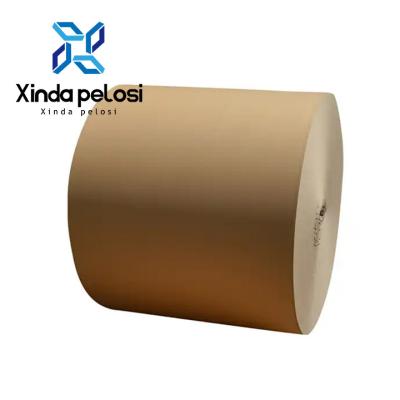 China CE  Wood Pulp Giant Brown Kraft Paper Roll For Paper Bag Arbitrary Cut Packaging for sale