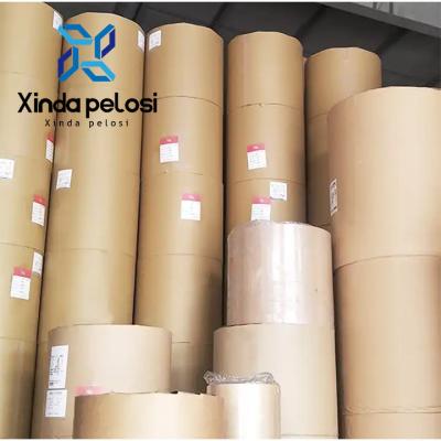 China UV Coating Wood Pulp Paper Kraft Paper Jumbo Roll Matt Lamination for sale