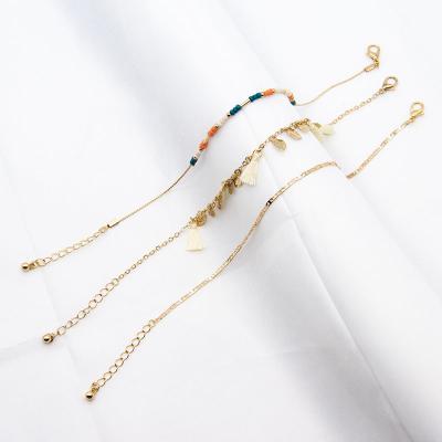 China 26mm Beaded Bracelets Jewelry Hollow Leaves Tassel Feel With Orange Blue Acrylic Beads for sale