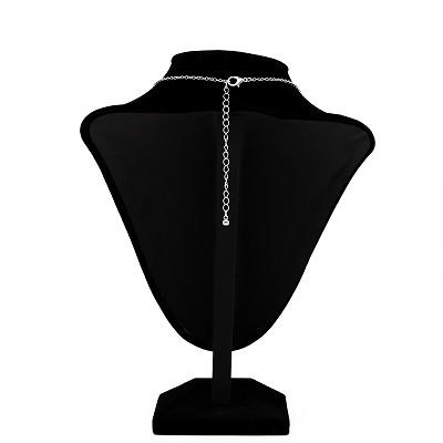 China Long Silver Fashion Necklace 47mm With Transparent Drill Pendants for sale