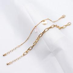 China Luxury Cuban Link Rope Custom Beaded Bracelets Acrylic Beads Gold Alloy 20mm for sale