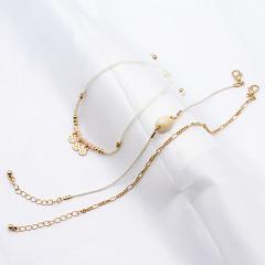 China Boho Woven Butterfly Beaded Bracelets Jewelry Golden White Fine Bracelets 3pcs for sale