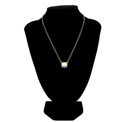 China Dainty Name Diamond Pendant Necklace Gold Long Diamond Moon Necklace for sale