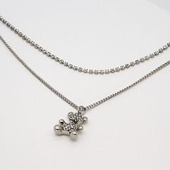China Charm Choker Necklace Set Diamond Silver Chain Necklace 44mm - 47mm For Men for sale