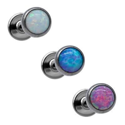 China Piercing Jewelry Internally Titanium Lip Studs Labret Nose Stud With Cubic Zircon for sale
