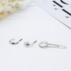 China Silver Suit Diamond Cartilage Hoop Earrings Princess Cut Diamond Stud Earrings for sale