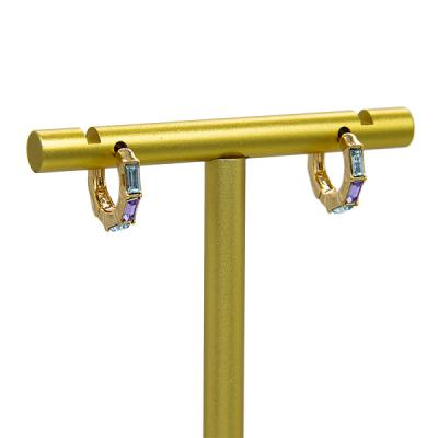 China Stainless Steel Hoop Diamond Stud Cartilage Earring White Opal Stud Earrings for sale
