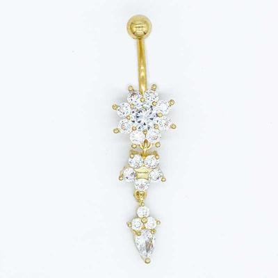 China 14G Gold Flower Body Piercings Jewellery for sale