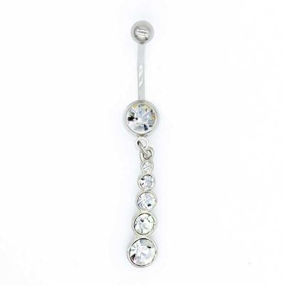 China Long Sexy Belly Button Piercings Jewelry 14G 1.6mm Crystal Belly Bars for sale