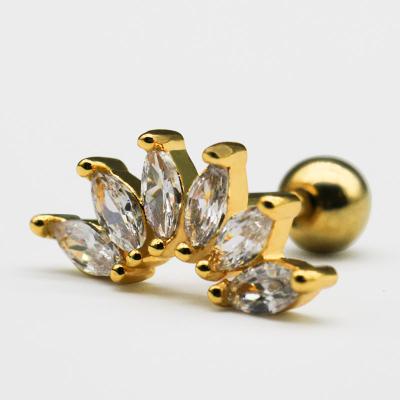 China 1.2mm 16G Gold Ear Piercing Jewellery for sale
