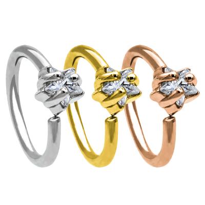 Chine anneau argenté de septum d'étoile de Gem Nose Piercing Jewellery 18G de Zircon de 4mm à vendre