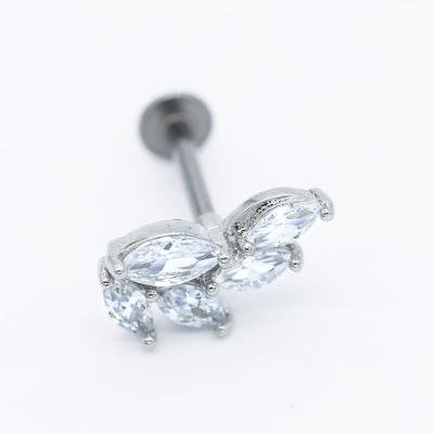 China 5pcs Marquise Stones Labret Tragus Piercing 316 Stainless Steel for sale