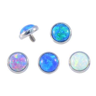 China Opal Dermal Top G23 Titanium Piercing Jewelry 3mm 4mm For Wedding for sale