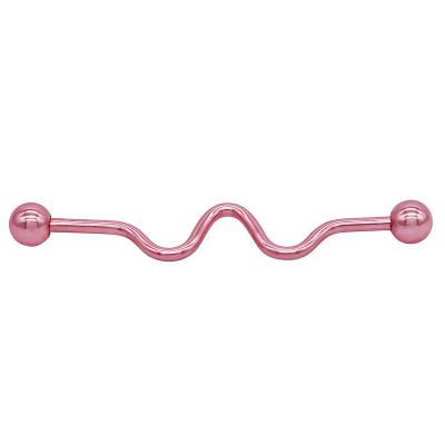 China Stainless Electrophoresis Pink Industrial Piercing Jewelry For Guys for sale