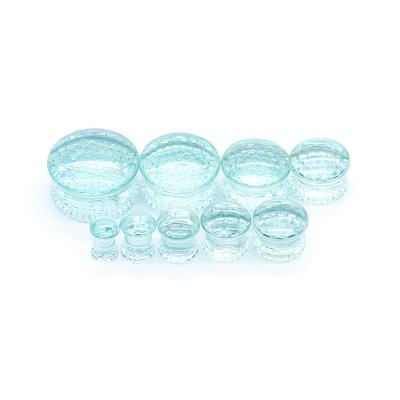 China Honeycomb Effect Ear Plug Tunnels Glass Plug Body Jewelry 2G for sale