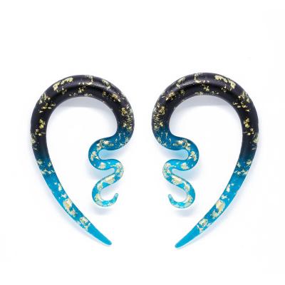 China 8mm 12mm Spiral Ear Tapers Pyrex Glass Pincher Septum Ring Earrings Extender for sale