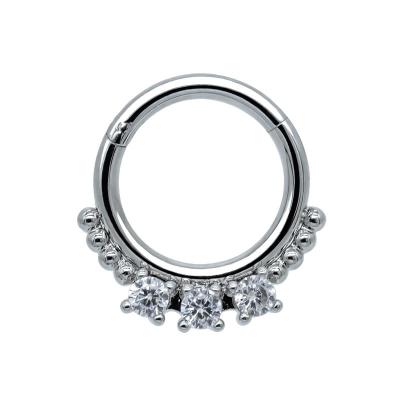 China Shiny Zircons Piercing Nose Bridge Jewelry Hinged Segment Piercing Jewelry for sale