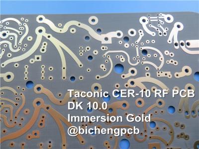 China CER-10 PCB 2-layer 62mil base on DK-10 Laminate with Black Solder Mask Coating Immersion Gold for sale