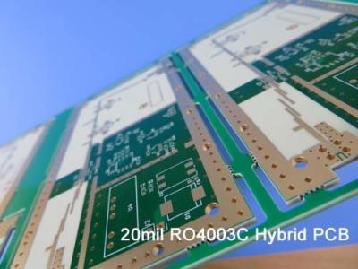 China Hybrid PCB Board Bulit On Rogers 20mil RO4003C and 0.75mm FR-4 High Frequency Multi-layer PCB with Mixed Materials for sale