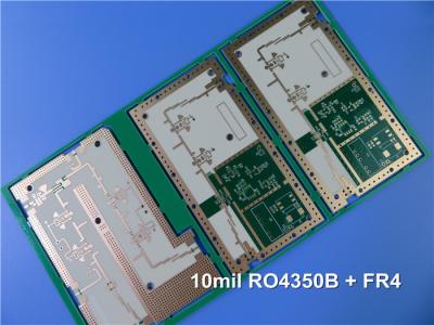 China Hybrid RF Circuit Board 5-layer High Frequency PCB Built On 10mil RO4350B and FR-4 for sale