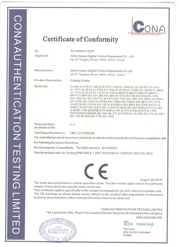CE - Hefei Huiwo Digital Control Equipment Co., Ltd.
