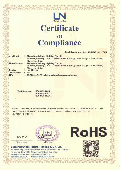 RoHS - Shenzhen Jishang Lighting Co., Ltd.