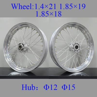 China Front Spoked Motorcycle Wheels 1.85*18 1.85*19 1.4*21 High Tensile Strength for sale