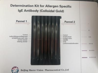 China Tiras rápidas de la prueba 20 de IgE del alergénico de sangre del oro coloidal específico del análisis en venta