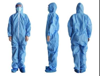 China Blue L XL XXL SMS Lightweight Disposable Coveralls for sale