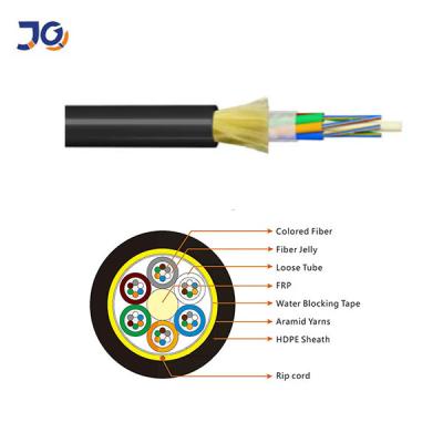 China Optic Fiber Cable Single Mode 24 Core ADSS Span 100m Fiber Optic Cable for sale