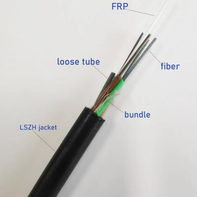 China FRP Strength Member LSZH Sheath Fiber Optic Cable GYFTZY stranded loose tube outdoor fiber optic cable for sale