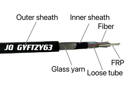 China Rat-proof Flame Retardant GYFTZY63 Directly Buried Fiber Optical Cable High Quality Glass Yarn with FRP for sale