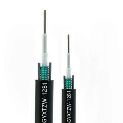Chine 4 6 8 12 24 cores GYXTZW Unitube Flame-retardant Cable singlemode outdoor fiber optic cable LSZH Jacket à vendre