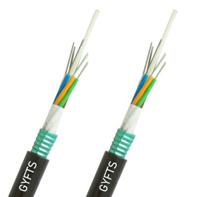 中国 Aerial Overhead GYFTS Fiber Optical Cable 4km/drum G652d Manufacturer Supplier 24 Core Single Mode Fibre Optic Cable 販売のため