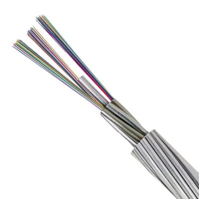 China 12 24 36 48 72 Core OPGW Cable Aeirlal Fiber Optic Cable Overhead Ground Optical Fibre en venta