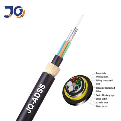 China Adss Kevlar Yarn 24 Core Multimode Fiber Optic Cable for sale