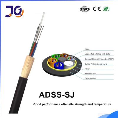 China 100m Span 24 Core ADSS SJ G652D Fiber Optic Cable for sale
