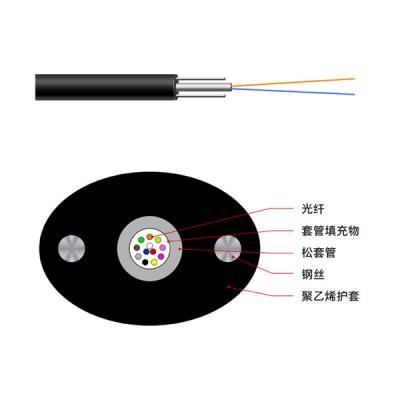 China Van het de Sterktelid FTTH van de staaldraad de Vezel Optische Kabel GYXTPY Te koop
