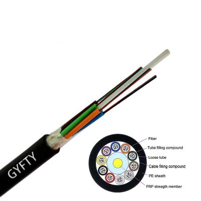 China Gyfty trenzó 12 el cable de fribra óptica al aire libre de la base G652D SM FRP en venta