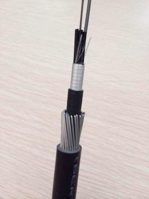 China Solo modo de la envoltura 24 del cable de fribra óptica subterráneo doble de los corazones GYTA53 en venta