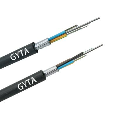 China Outdoor 12 24 48 96 144 Core G652D Singlemode Armoured Fibre Cable Duct Underground GYTS GYTA GYTA53 Fiber Optic Cable for sale