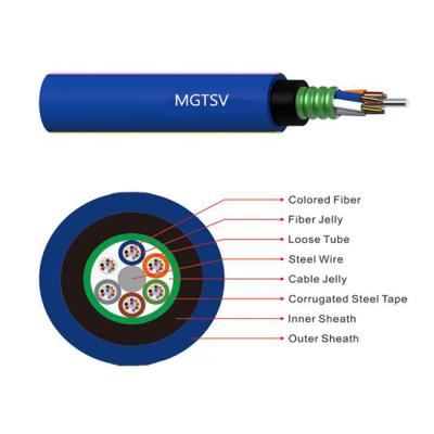 China OEM Outdoor Fiber Optic Cable PVC Sheath Blue Direct Buried Mining 8 Core MGTSV for sale