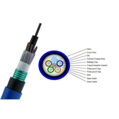 China HDPE Jacke Outdoor Fiber Optic Cable PVC Sheath Blue Single Mode for sale