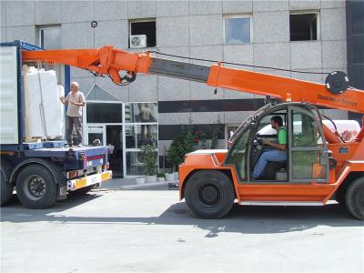 China 10ton crane telehandler for  marble slab loading and unloading from 20GP container for sale