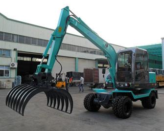 China Grab Cotton Equipment Wheel Excavator With Cotton Grapple 1900mm Arm Length for sale