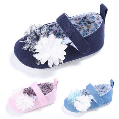 China New style Cotton fabric Flower lace 0-18 months infant princess dress baby shoes girl for sale