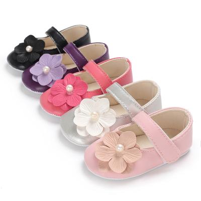 China New fashion PU Leather shoes Flower ball Ballet girl princess dress infant baby shoes for sale