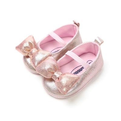 China New fashion pink gold PU leather soft-sole 0-18 months infant toddler party dress baby shoes for girl for sale
