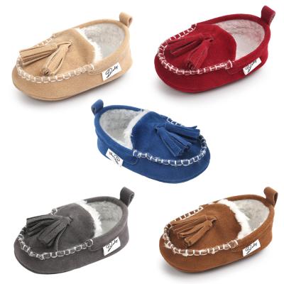 China New fashion Faux suede Tassel winter warm toddler Moccasins Baby shoes for sale